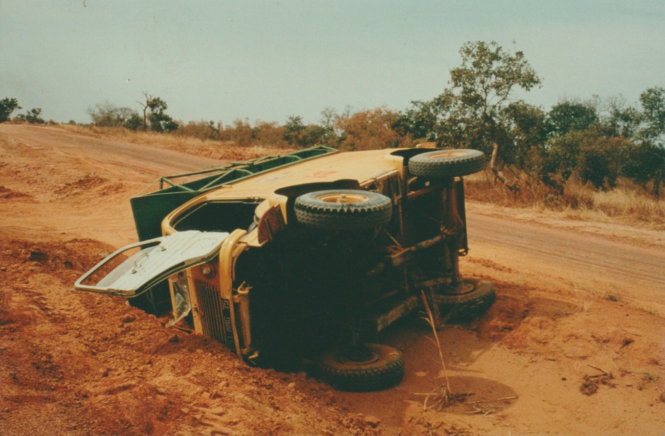 After the rollover, on the piste