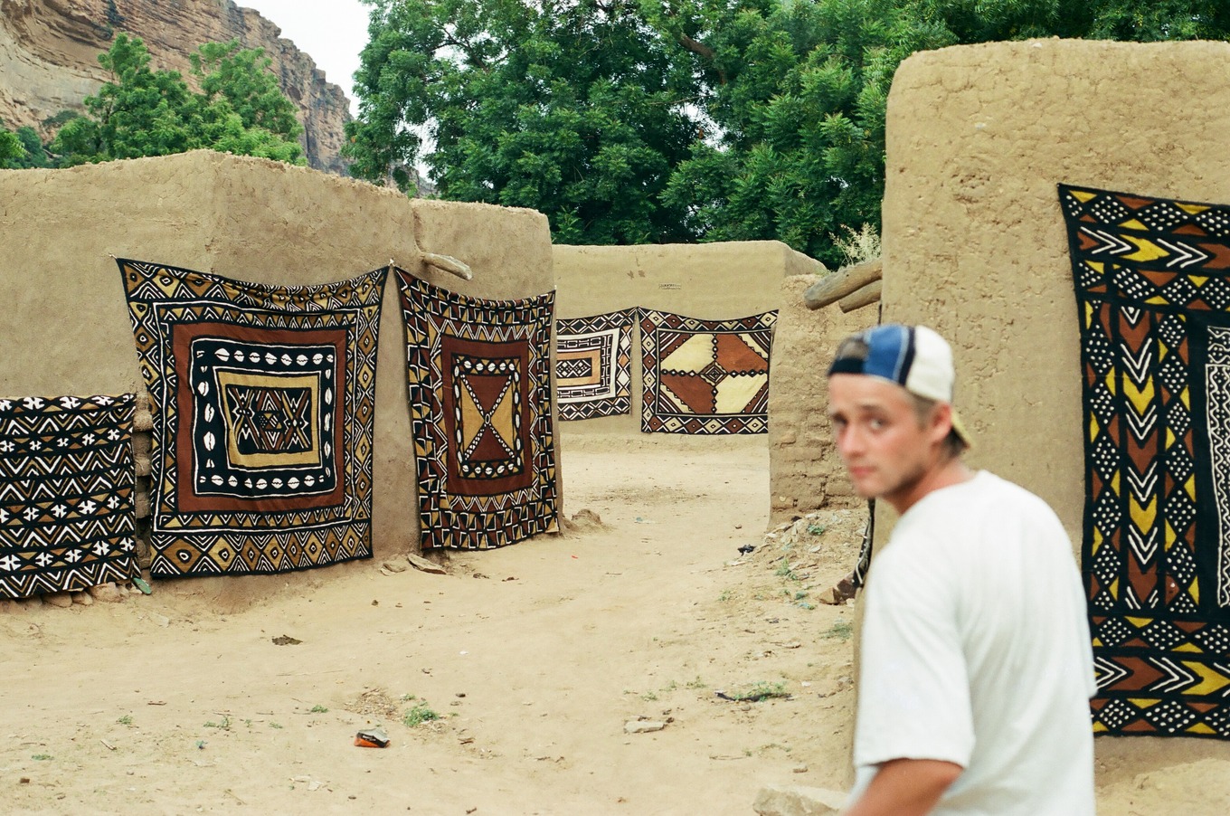 Bogolan cloth drying